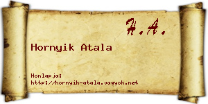 Hornyik Atala névjegykártya